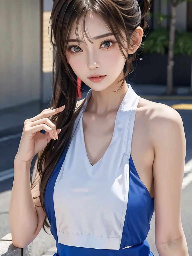 Japanese model with ponytail、
Taking a pose at a photo shoot
