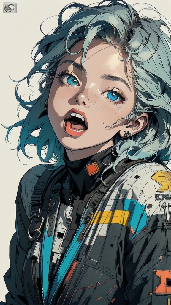 (((masterpiece, highest quality))),(((solo:1.2))),(((1girl:1.2))),32k wallpaper, very detailed, poster, vintage science fiction,(((((geometric cinematic movie poster))))), ((bauhaus)),(shape),(((abstract))),(mid century modern),(((((portfolio))))),(((((Close-up))))),(((((bust up))))),((((more various angle)))),((((highlight)))),((((heterochromia)))),(((complete. detailed face))),((((Extremely talented)))),(((((most complecated futristic machine))))),(Colorful color scheme),(((detailed unlimited complete equipment : helmet like a rail gun))),(((((Absolutely simple background))))),(((Texture for people : grunge))),(((((Open your mouth wide)))))