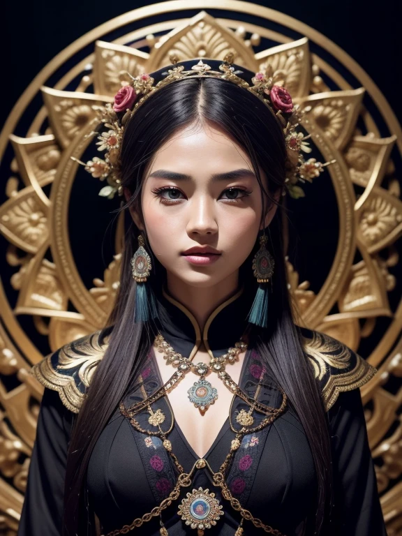 To be or not to be, this is a question, official art, unity 8k wallpaper, Ultra detailed, beautiful and aesthetically pleasing, masterpiece, Best quality, photorealistic, (zenconfuse, mandala, confuse, enconfuse), sophisticated clothes, extremely detailed, Dynamic angle, the most beautiful form of chaos, elegant, brutalist developed, bright colors, the romanticism of Zhongfenghua