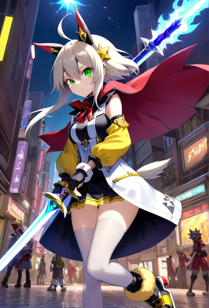 masterpiece, crowd, city, night, neon light, toned, extremely detailed 8k wallpaper, battle, Mechanical Arm, Mechanical Hammer, Mechanical, beautiful_light_brown_hair, beautiful_pink_eyes, ahoge, 1_beautiful_girl, cute_face, beautiful, perfect_quality, perfect_anatomy, masterpiece, Sword, japanese sword, katana, samurai, blade, saber, Excalibur Sonic, golden armor, helmet, no face, holding sword, red cape, upturned and pointy shoes, artoria pendragon \(fate\), armor, dress, suit, excalibur \(fate/stay night\), nomura tetsuya, bls, Gigi Murin \(vtuber\), jagged teeth, sora \(kingdom hearts\), sora, pokemoniono, sharp teeth, bow-shaped hair, character hair ornament, oversized clothes, yellow jacket, sleeves past wrists, sleeves past fingers, grey shirt, sleeveless shirt, grey pantyhose, single leg pantyhose, hexagon print, thigh strap, ODKUON, black hair, japanese clothes, frills, Dual Swords, kaneko lumi, hair bun, double bun, blue eyes, long hair, braid, star hair ornament, halo, kairi, witch ione, white robe, white witch hat, blue flames, big fat taco, beautiful combat bodysuit, 1robot girl, white hair, tall, big beast, red body, yellow eyes, big s, thick thighs, Bosstyle, AddXL, khroxas, GigiMurin, shadow the hedgehog wearing plague Doctor mask and uniform, plague doctor, Shadow the Hedgehog (Sonic), Shadow, zentreya, Conqueror's_Haki, red lightning, black lightning, eye effects, angry, stare, shadow the hedgehog, red eyes, black fur, tmosth, green hat, green apron, holding emerald, idwarchie, maria robotnik, blonde hair, blue dress, super sonic, yellow fur, sonicprime, sonix, gigi murin, hololive, hololive english, roxas, (unusual pupils), (glowing eyes), (magic eyes)