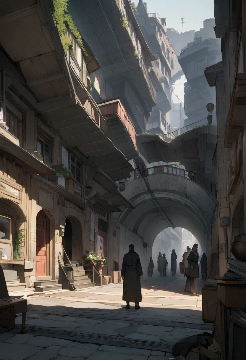 With a long whistle，The man finally arrived at his destination, Qingdao City，Surrealism，Hyperrealism，The real situation，8K，HD，high quality，masterpiece，Ultrafine，（（（OC Renderer）））