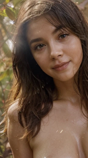 , Safe for work, natural young D36 breast focused, D36-24-35 firm body , height-175cm weight-58kg,

Long Hazel Gold light-brown Hair, rich Quality, 1girl, Solo,

bright round wide big eye x1.0, detailed eye, high quality moist eye, large pupil Blue eyes, big-light-glowing-eye

flibanserin ectasy aphrodisiac drug Active, brain drugged, body arouse tighten, blush, anglic glow skin,

Organza-white-bikini-soak wet-seethrough transparent-extremly thin skin-tiny-deep v neck open,  young 16 year old, no wrinkle , firmed body, natural balanced tight v-face , baby fat face, thin asean lip, happy-shy-smile, 

Forest scene, wide, Orange-yellow-leaves, angel glow fairy atmosphere, late afternoon light 45 degree,

bokeh background, look at camera, front face focused, Looking stare to viewer, full body down to hip image,