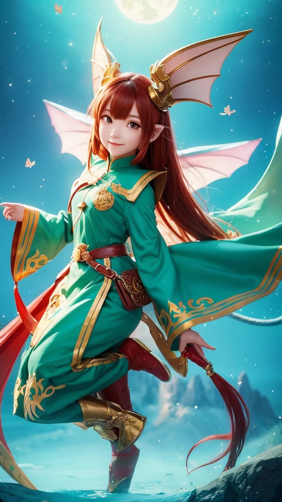 dragon雲　Lucky　dragon　background　graphic　cute　Fantasy　universe　Talk to　beautiful　woman
