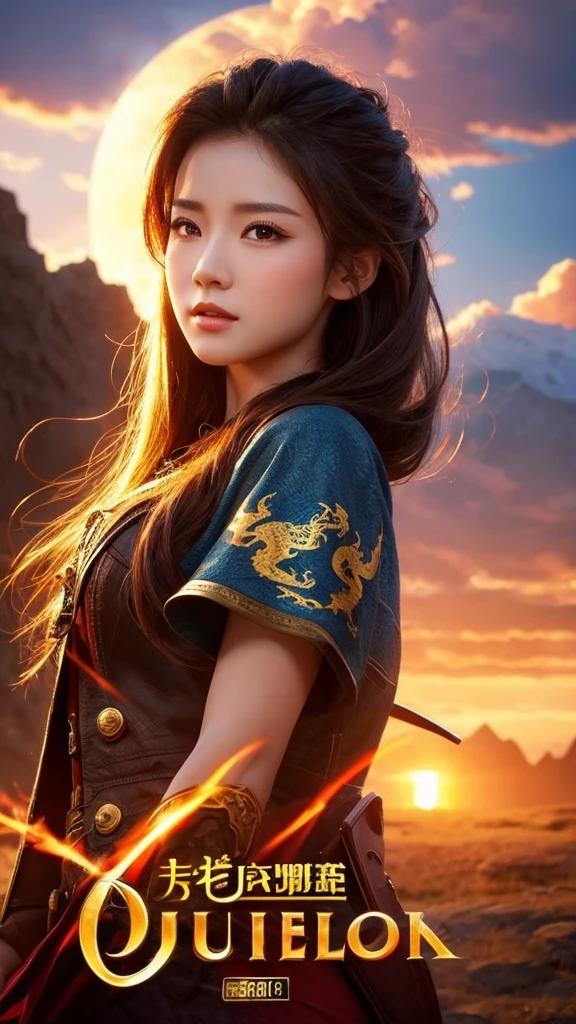 Dragon Cloud Lucky background graphic Talk to beautiful woman face Western