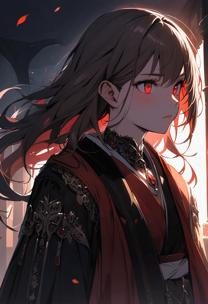 wolf whit red eyes