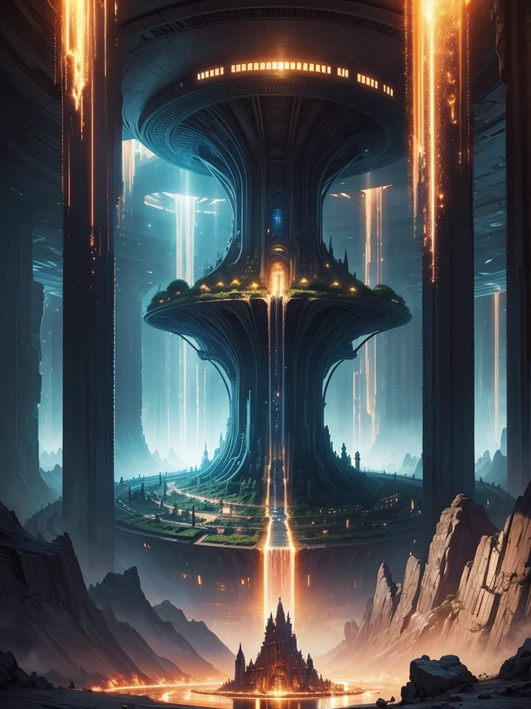 Best Quality,8k,Huge underground city,Underground Labyrinth,mysteriouultidimensional,A world beyond imagination,Different dimension,romantic,High Dimension,Fantasy,Different space,Nature,romantic,A world beyond imagination,Dream world,Huge river,masterpiece,最高masterpiece,perfection,