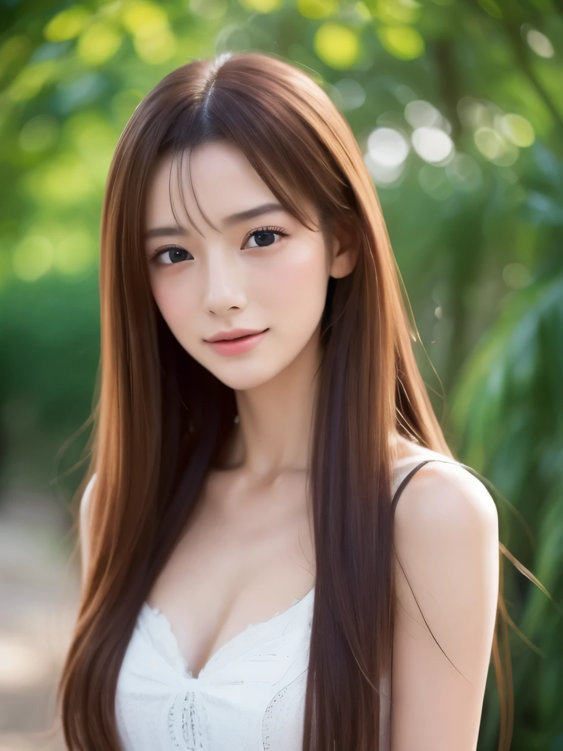 (best quality,4k,8k,highres,masterpiece:1.2),ultra-detailed,(realistic,photorealistic,photo-realistic:1.37),portrait,smile,1girl,28yo,solo,beautiful,elegant,photogenic,delicate features,flawless skin,mesmerizing eyes,luscious lips,long flowing hair,radiant expression,natural lighting,warm colors,cinematic,high fashion,editorial style