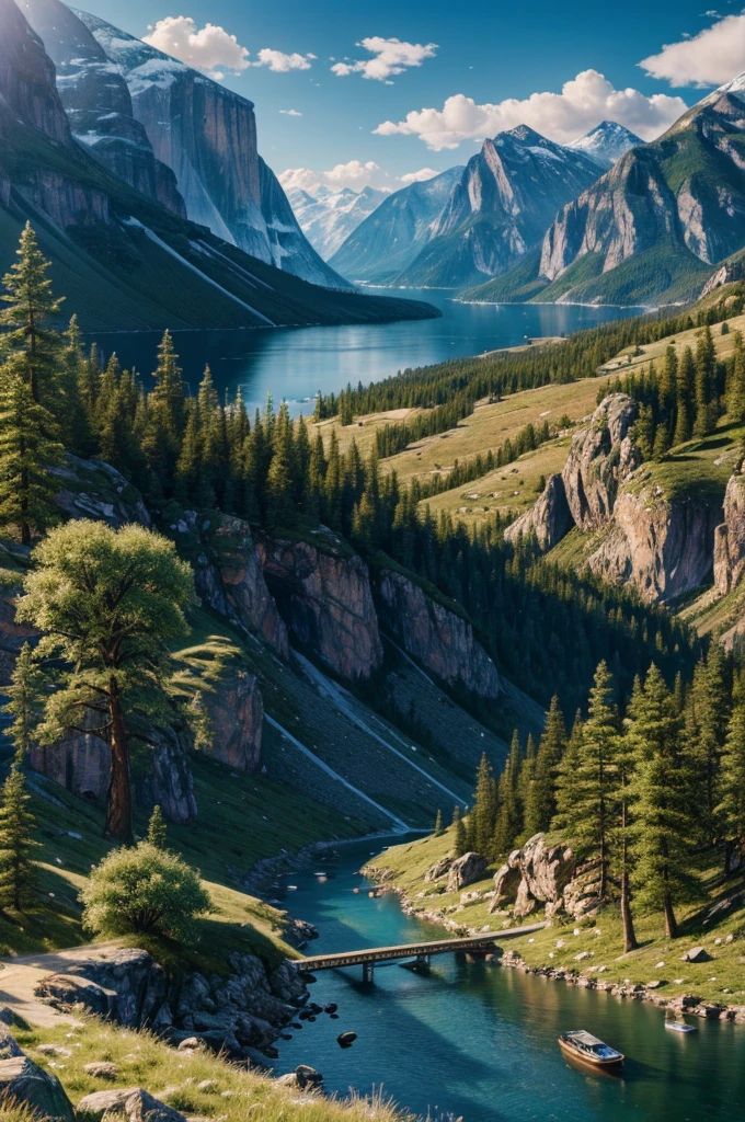 High quality, highly detailed CG unity 8k wallpaper beautiful landscape oil painting