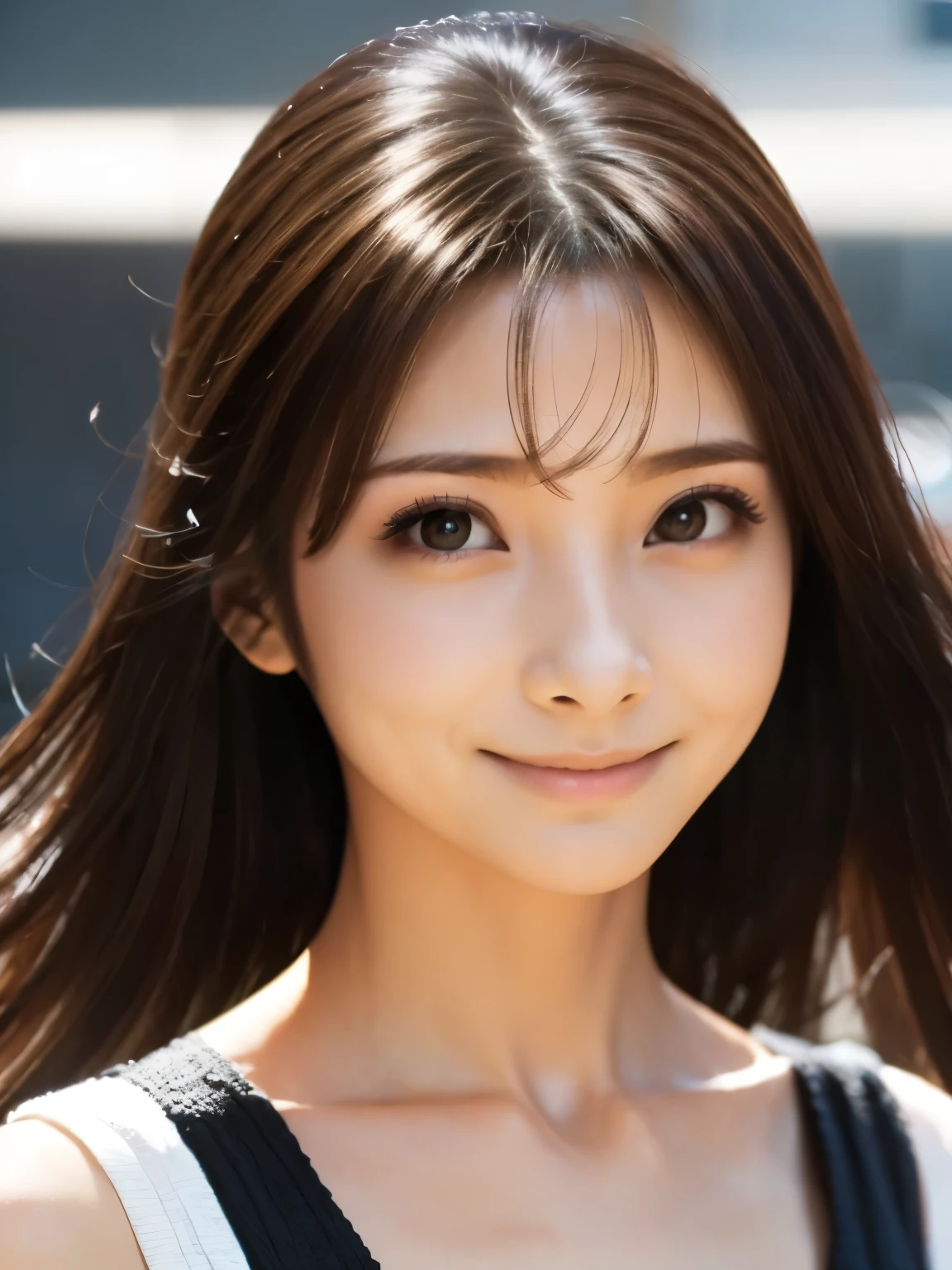 (ultra-detailed),((portrait )),1beautiful Japanese girl,35yo.((slim and slender)),((smile)),beautiful detailed eyes,beautiful detailed lips,extremely detailed face,soft smile,natural lighting,realistic,(masterpiece:1.4),(best quality:1.4),(shiny skin),makeup,smile(skinny,closed mouth,shy :1.3) ,((smile)),(8k, RAW photo, best quality, masterpiece:1.2), (realistic, photo-realistic:1.37),(sharp focus:1.2), professional lighting, photon mapping, radiosity, physically-based rendering,