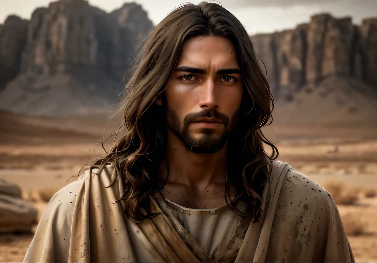 JESUS CHRIST PHOTO clear: realistic epic, smooth cinematic portrait, highly resalist, with a beach and ocean background, light brown eyes, smooth skin, adobe lightroom, photographic laboratory, highly detailed, faded, (neutral colors: 1.2), (hdr: 1.4), (soft colors:1.2), hyperdetailed, (artstation:1.4), cinematic, warm lights, dramatic light, (intricate details:1.1), complex background, (rutkowski:0.66), (blue and orange:0.4)