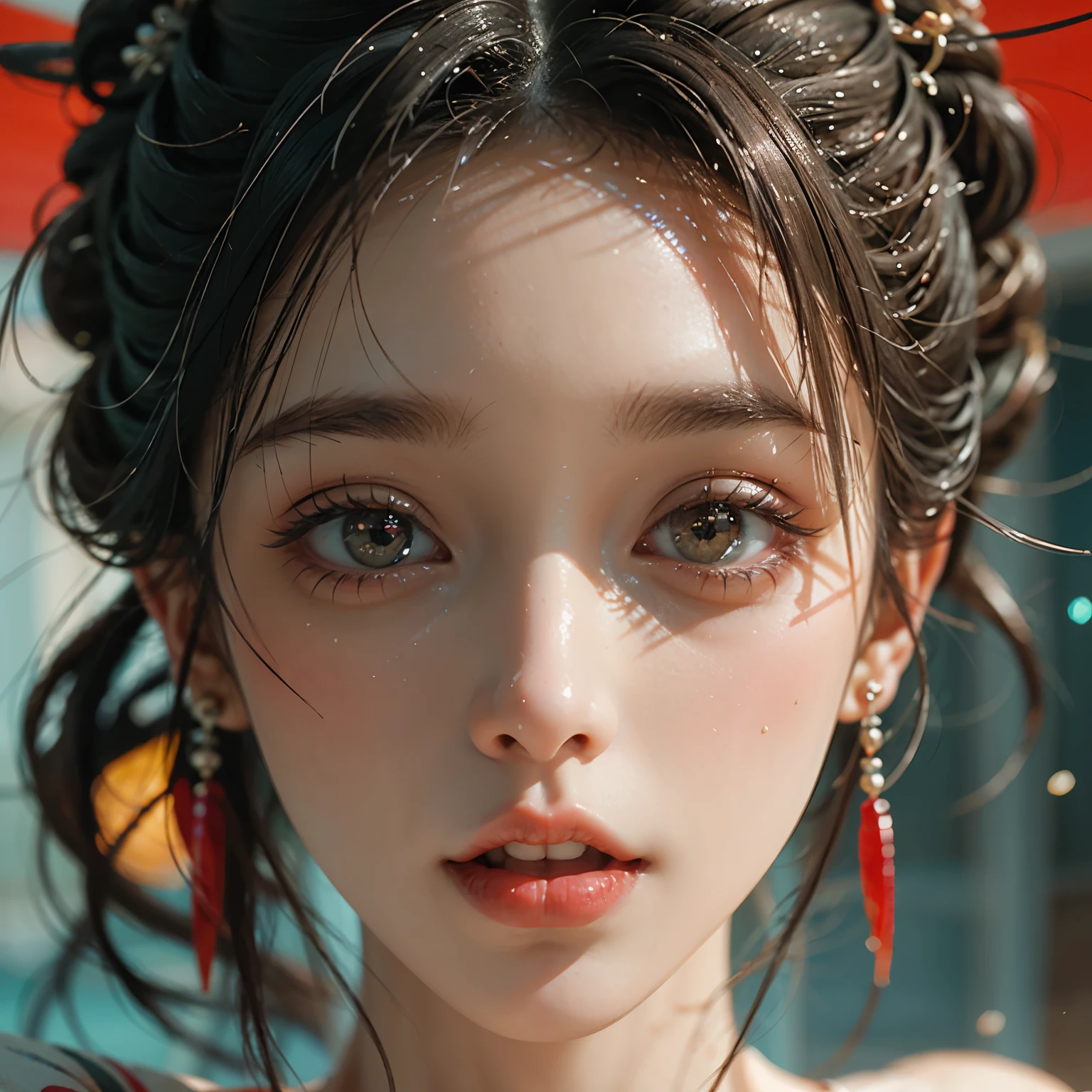 ExtremelyDetailed KAWAII girl Face,(Close-up big lips), glossy lips with beautiful details, Coquettish tongue, Kissing to camera, towards the viewer, 8K TopQuality masterpiece,an extremely delicate and beautiful (ProfessionalPhoto:1.37), Amazing,finely detail,official art,incredibly absurdres,ultra-detailed,close-up shot, close up, (fish eye lens), wide lens, macro lens, Detailed brilliant Eyes ElaboratePupils with (sparkling highlights:1.28) (Delicate Voluminous LongEyelashes:0.88), (offshoulder ExposedShoulder)