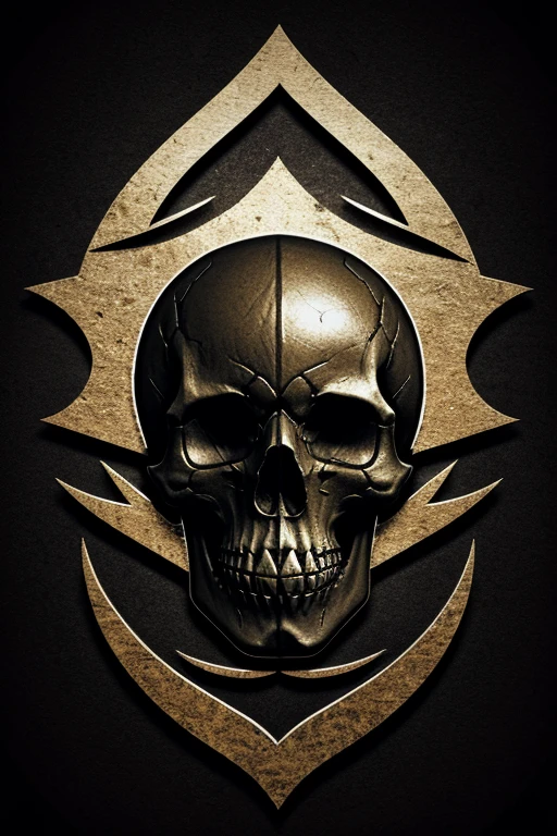 Air bomb, emblem with skull, In detail, high quality, smoky background, a mystic, horror, darkness,  scary, creepy, realistic