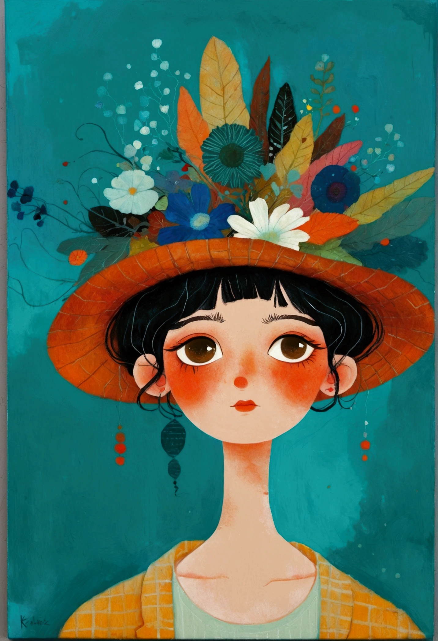 There is a painting,The painting shows a man wearing a hat, Ivan Genelich (Ivan Generalic) of inspiration, sergey kolesov, Inspired by Tomasz Jedruszek, Michael Shapcott, Beeple 和 Jeremiah Ketner, Eric Lacombe, Inspired by Maciej Kuciara, Inspired by Enki Bilal, # Dystopian Art, Blue Head