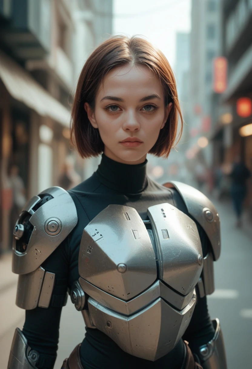 Indonesian woman wearing futuristic mini armor