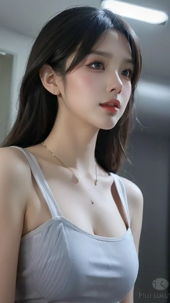 a close up of a woman with long hair wearing a dress, a photorealistic painting by Lü Ji, trending on cg society, computer art, beautiful asian woman, beautiful south korean woman, asian beautiful face