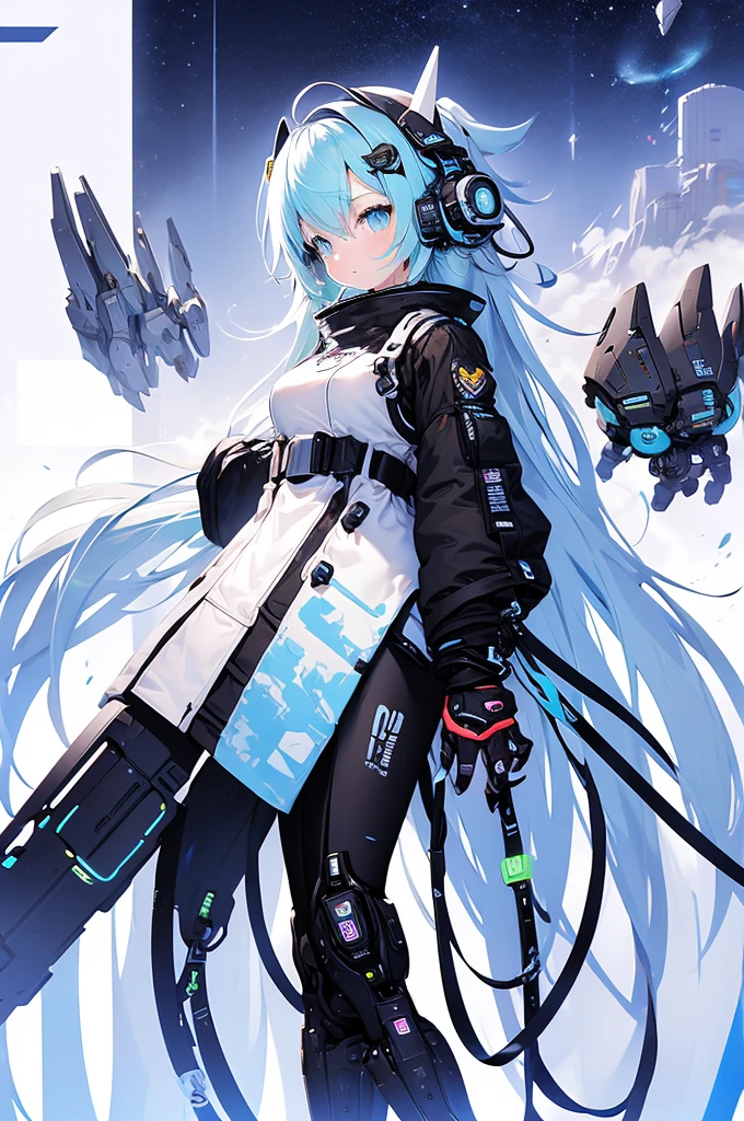 Cute and naughty sci-fi simple style mecha girl avatar，Show your face