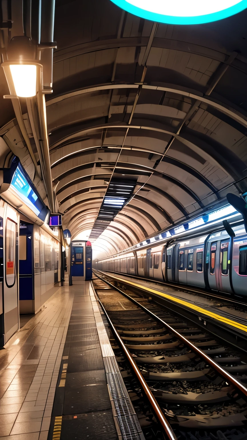
there is a train that is going by a platform, underground scene, gray train, silver trai, train in a tunnel, london underground tube station, underground metro, train station background, inside of a metro train, unsplash contest winning photo, long exposure shot, photo taken with sony a7r, underground, trains in the background, long exposure photo, underground facility
