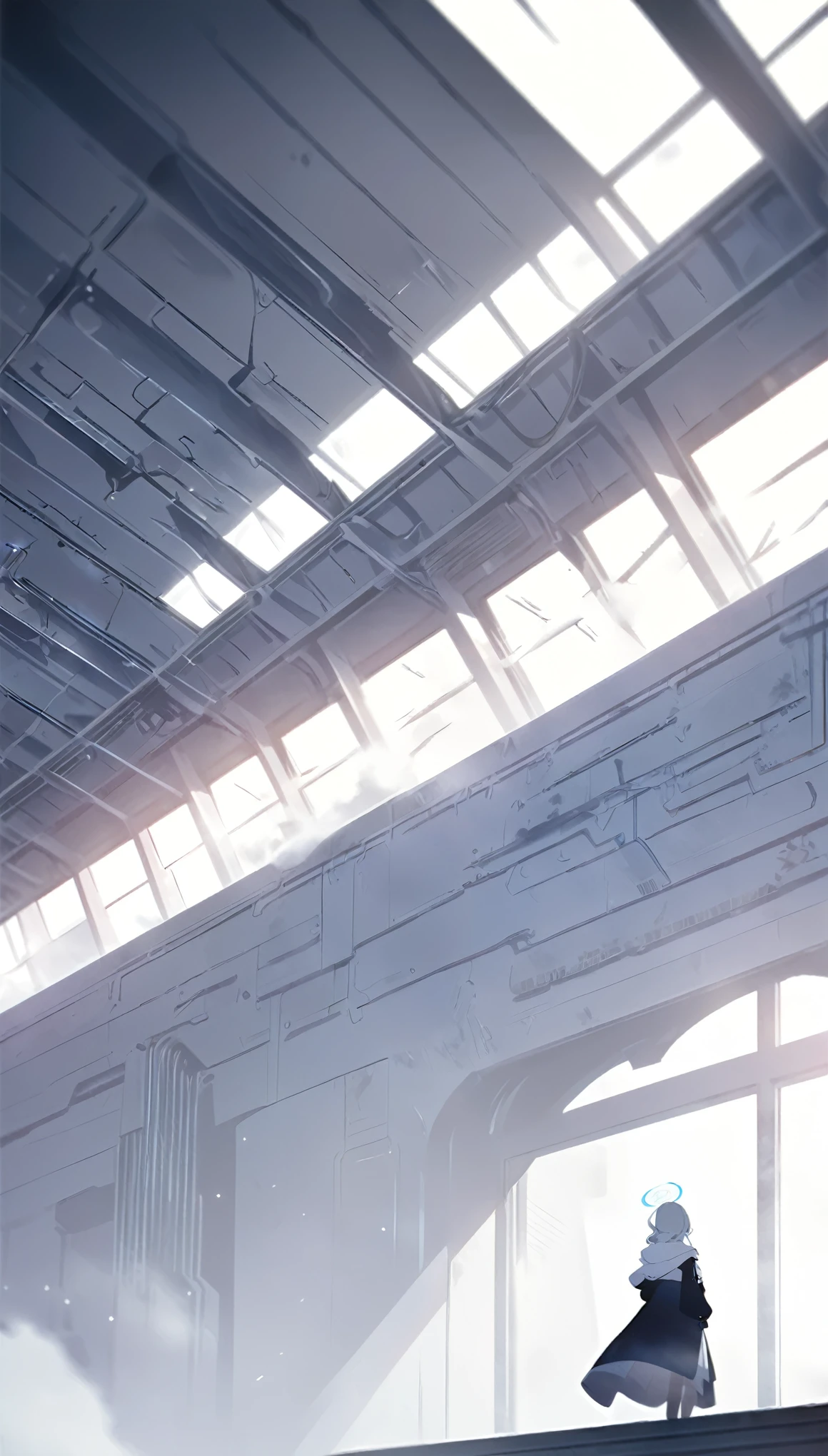 high resolution、４K、　Blue Archives style、A fantastic atmosphere、Blue Archives Illustration、Single image、Facing、White atmosphere