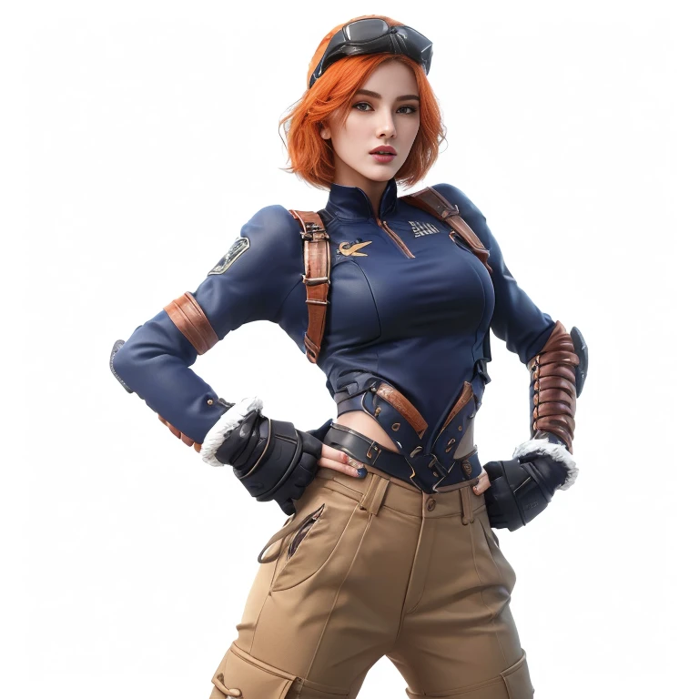 ((Best quality, 8K, Masterpiece :1.3)),BeautIful Women，big breasts beautiful：1.3，Slender abs：1.1，Super detailed face，true hair color, orange hair, red hair, Highly detailed lips, perfect figure beautiful woman:1.4, Slim abs:1.2, Highly detailed facial and skin texture