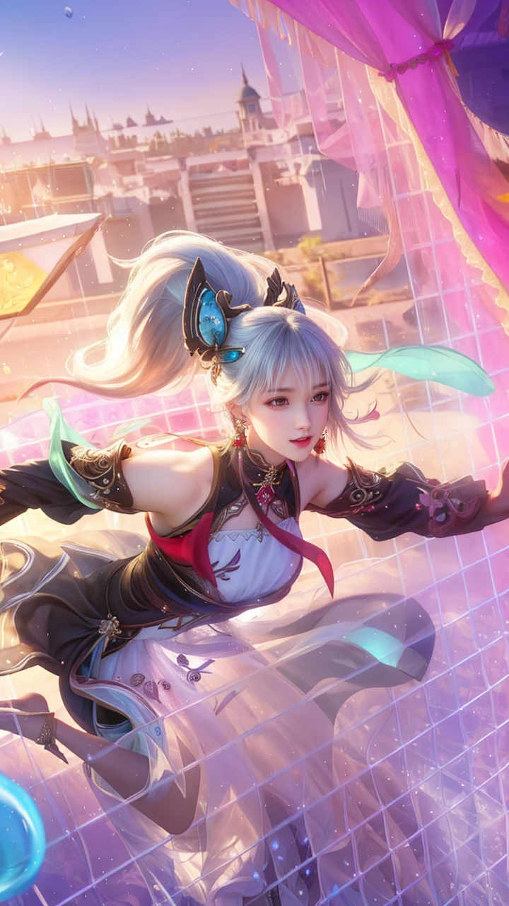 best quality,masterpiece,highres,cg,
1girl,weapon,sword,long hair,dress,water,solo,jewelry,white dress,earrings,hair ornament,splashing,upper body,hair bun,black hair,
lighting,candid,Photograph,high resolution,4k,8k,Bokeh,