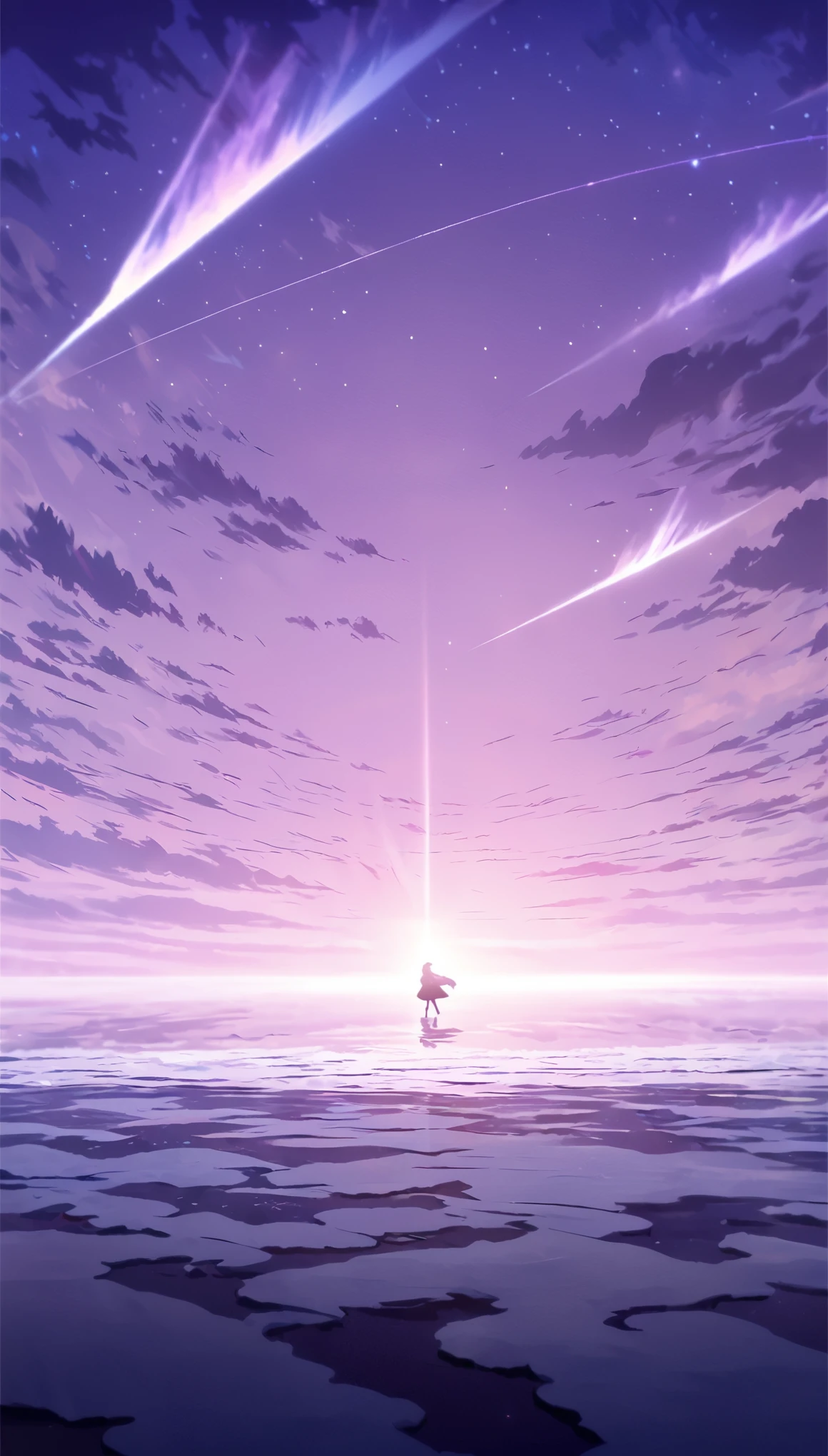 high resolution、4K、 Blue Archives style、A fantastic atmosphere、Blue Archives Illustration、Single image、Facing、Purple atmosphere