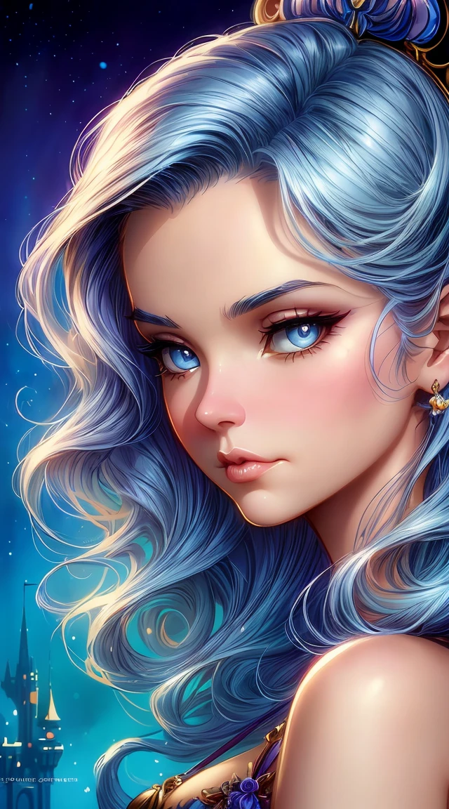 beautiful disney style, portrait, close - up, cinematic rim lighting, dramatic pose, beautiful, professional, highly detailed, clear, sharp, smug expression, trending on artstation, art by joe fenton and stanley artgerm and tom bagshaw and tim burton