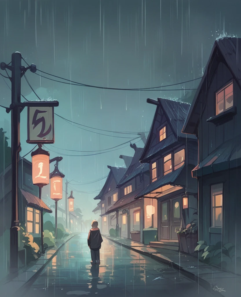 Night highway while raining