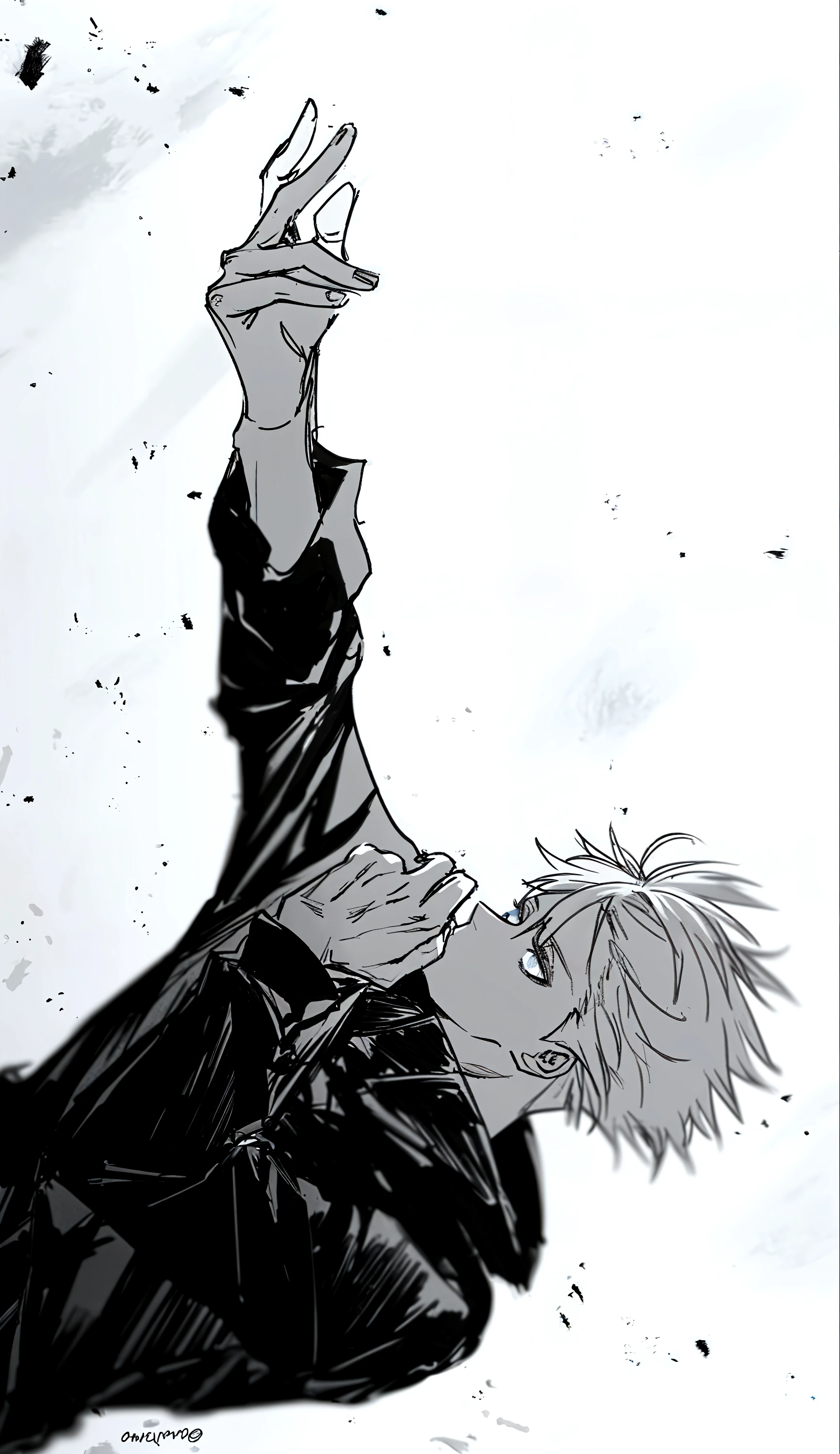 Draw a drawing of the character Satoru Gojo from (anime jujutsu kaisen).