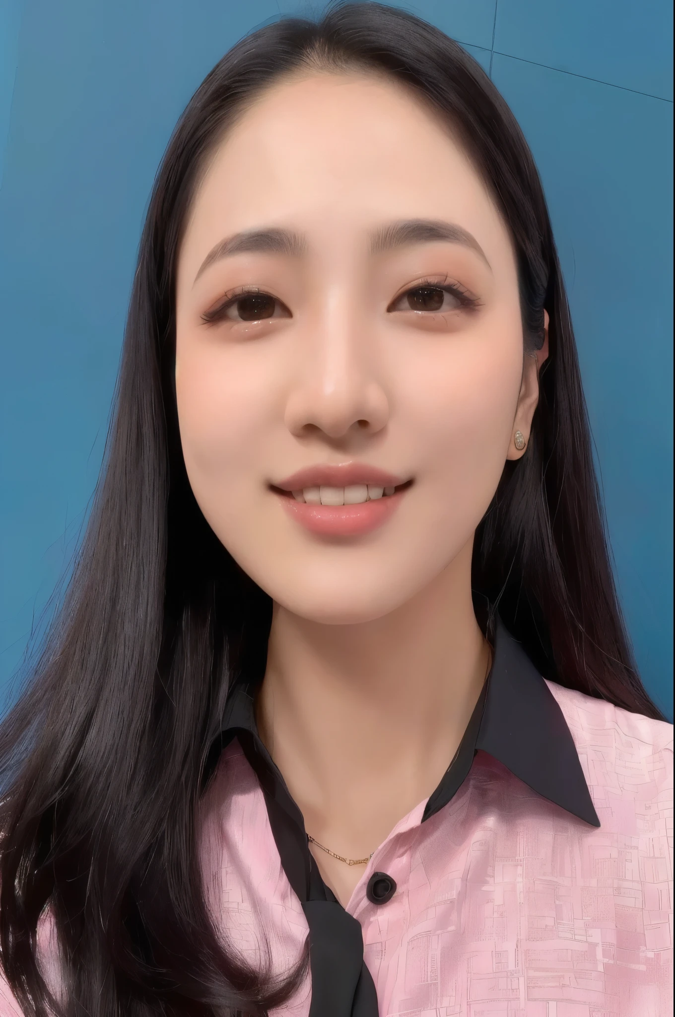 Arabian woman with long dark hair wearing a pink shirt and black tie, Louise Chan, HeadshotProfile picture, 8K Selfie, Jaeyoung Nam, Professional Profile Photo, Gemma Chen, Wenfei Ye, Kim Tae-jun, Chen Xintong, Liu Chengyou, Gombi, Choi Hong-hwa, Yanjun Chent, Yunling, Leslie Cheung