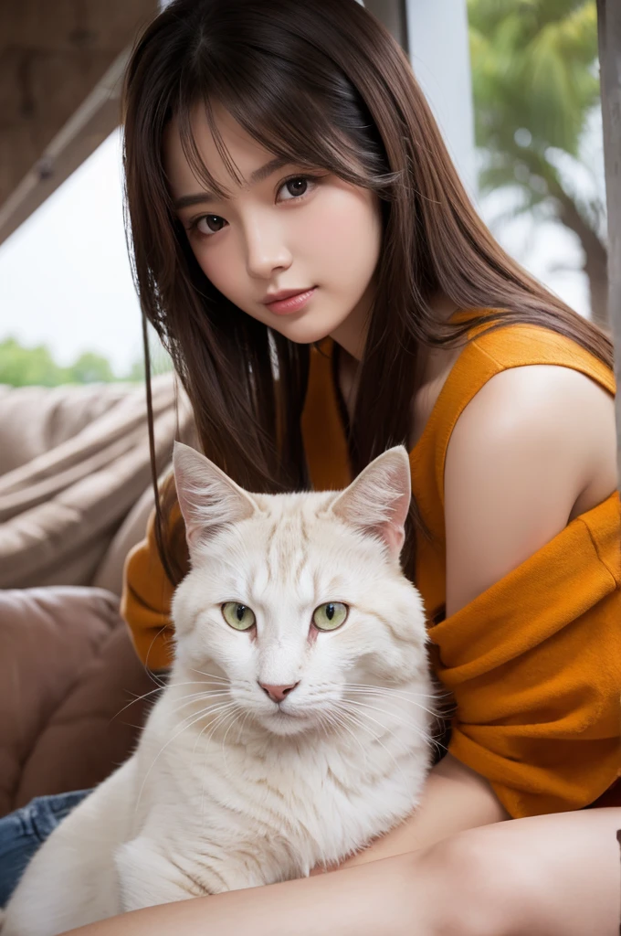 pet and beautiful girl