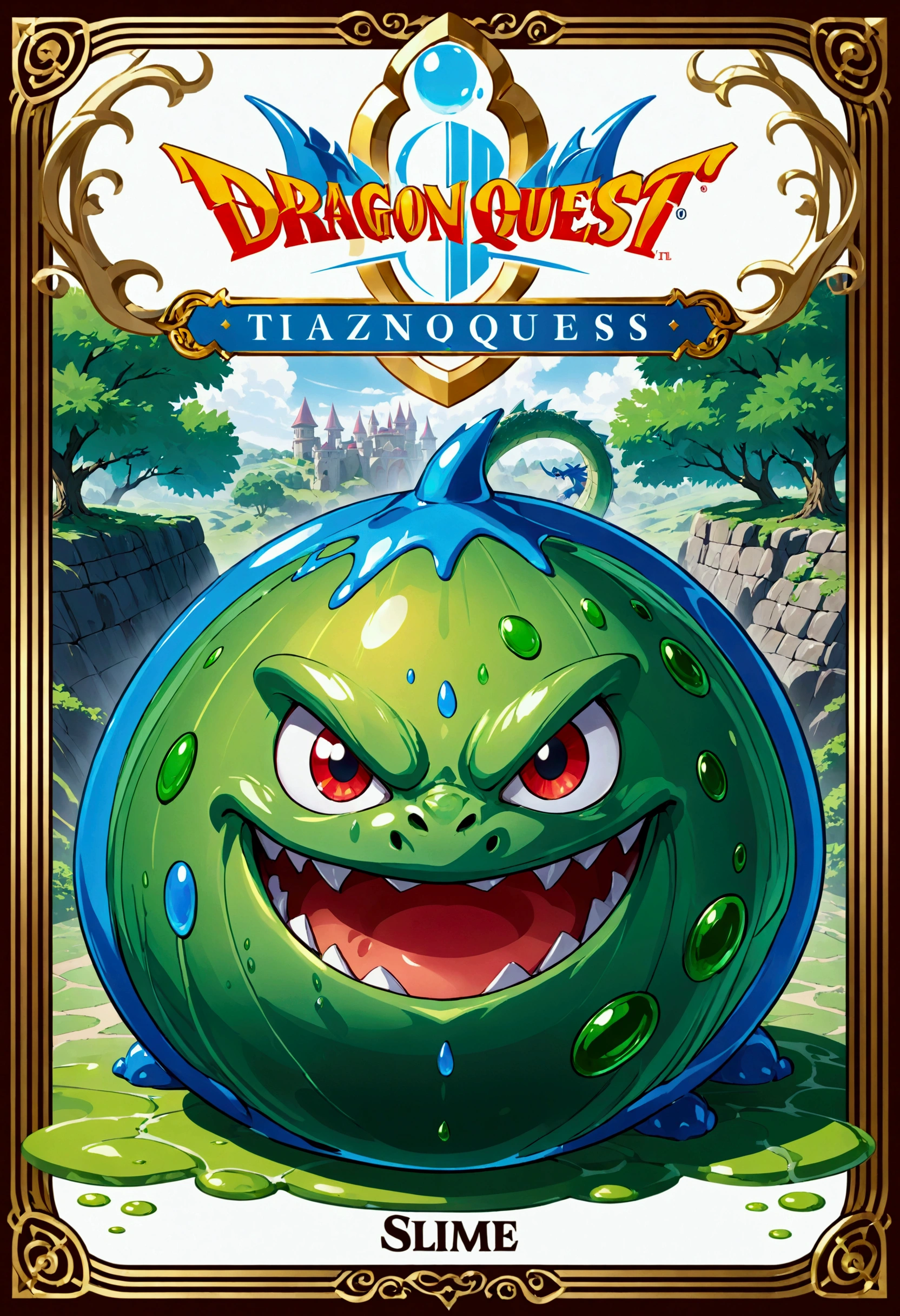 Dragon Quest game screen, slime