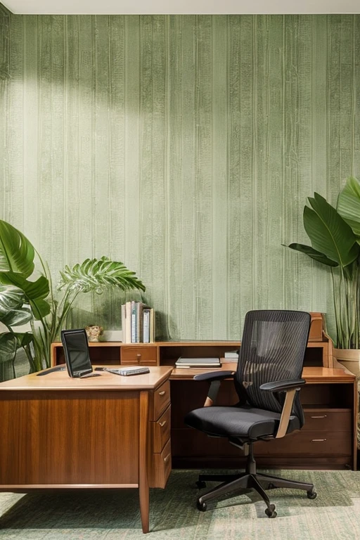 Executive Office、Stylish space、Luxury sofa、Mid-century style、Foliage plant、Sophistication、Telework wallpaper、