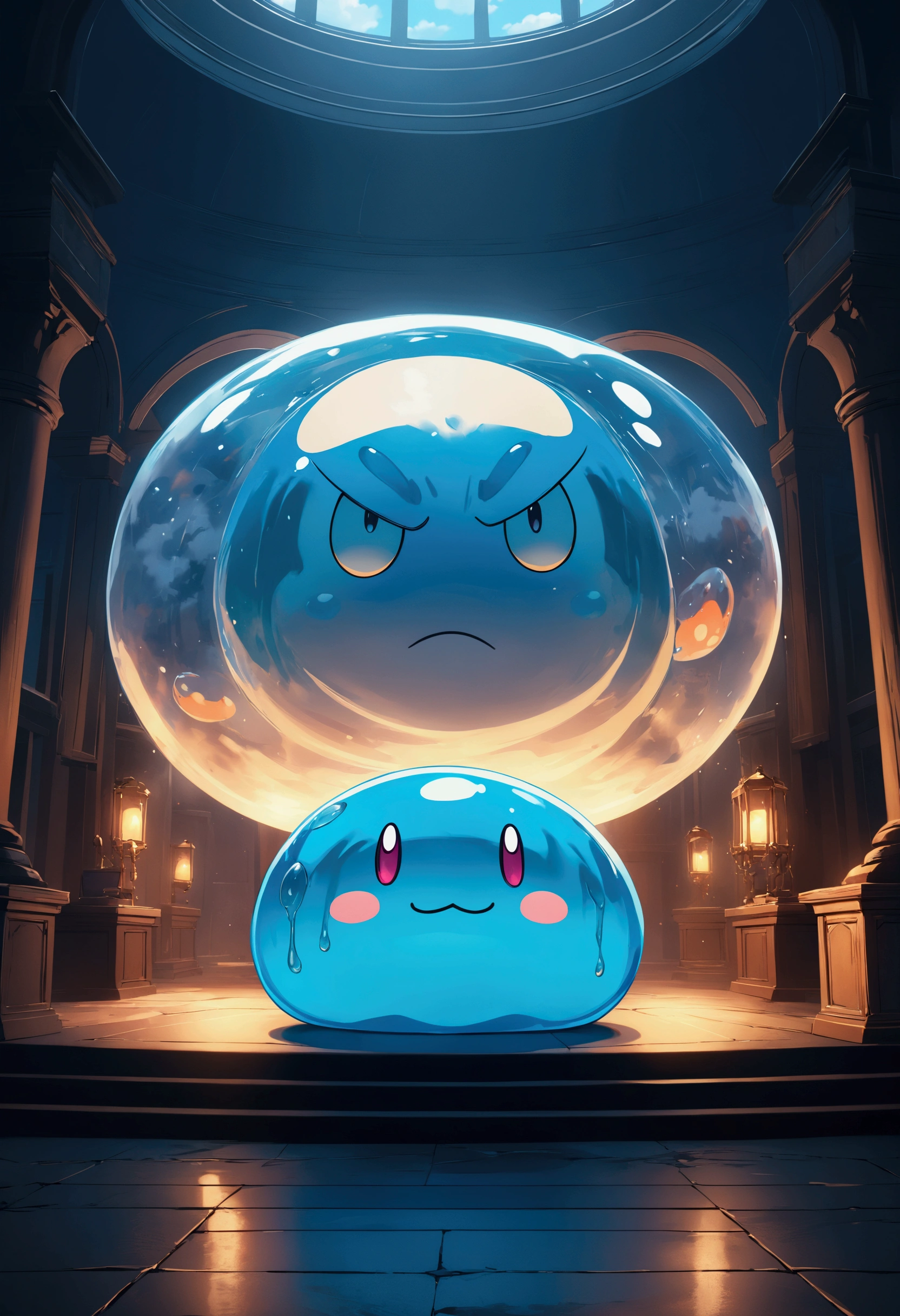 Dragon Quest game screen, slime, Masterpiece, 8K, Best Quality