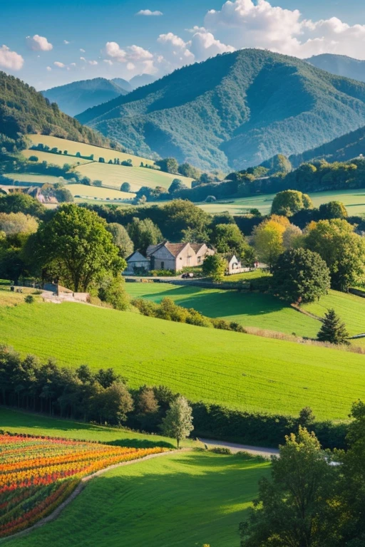 Colorful countryside is like a painting