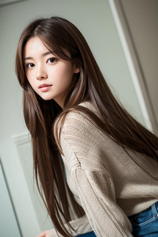 Girl with long brown hair