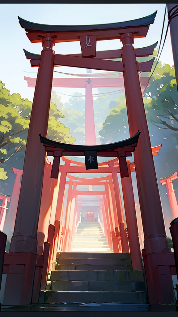 Shrine Red Torii Sea