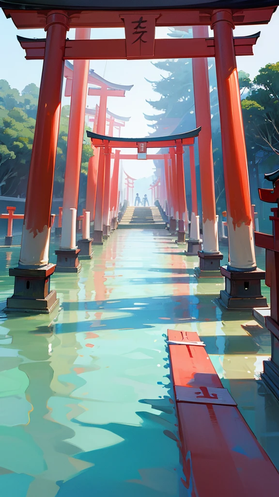 Shrine Red Torii Sea