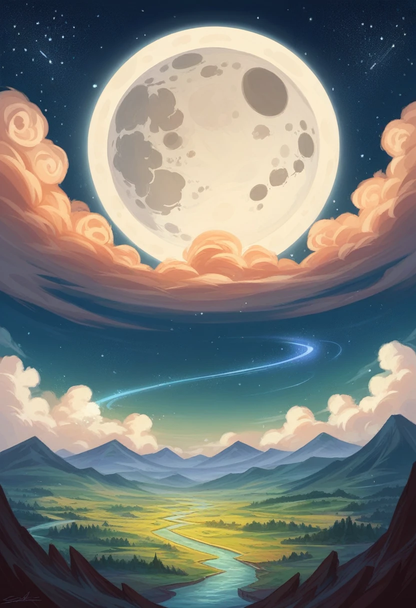 Starry Sky,Cosmooonの光,moon,Sky Sky,highlight,bright,Gorgeous,Baiyun,yin and yang,Starlight Theorz,Art of high hills and rivers,Unified 8K resolution wallpapers,high quality,Realistic,Attention to detail,Amazing fantasy scene,Extremely detailed drawings,landscape,magic,heal