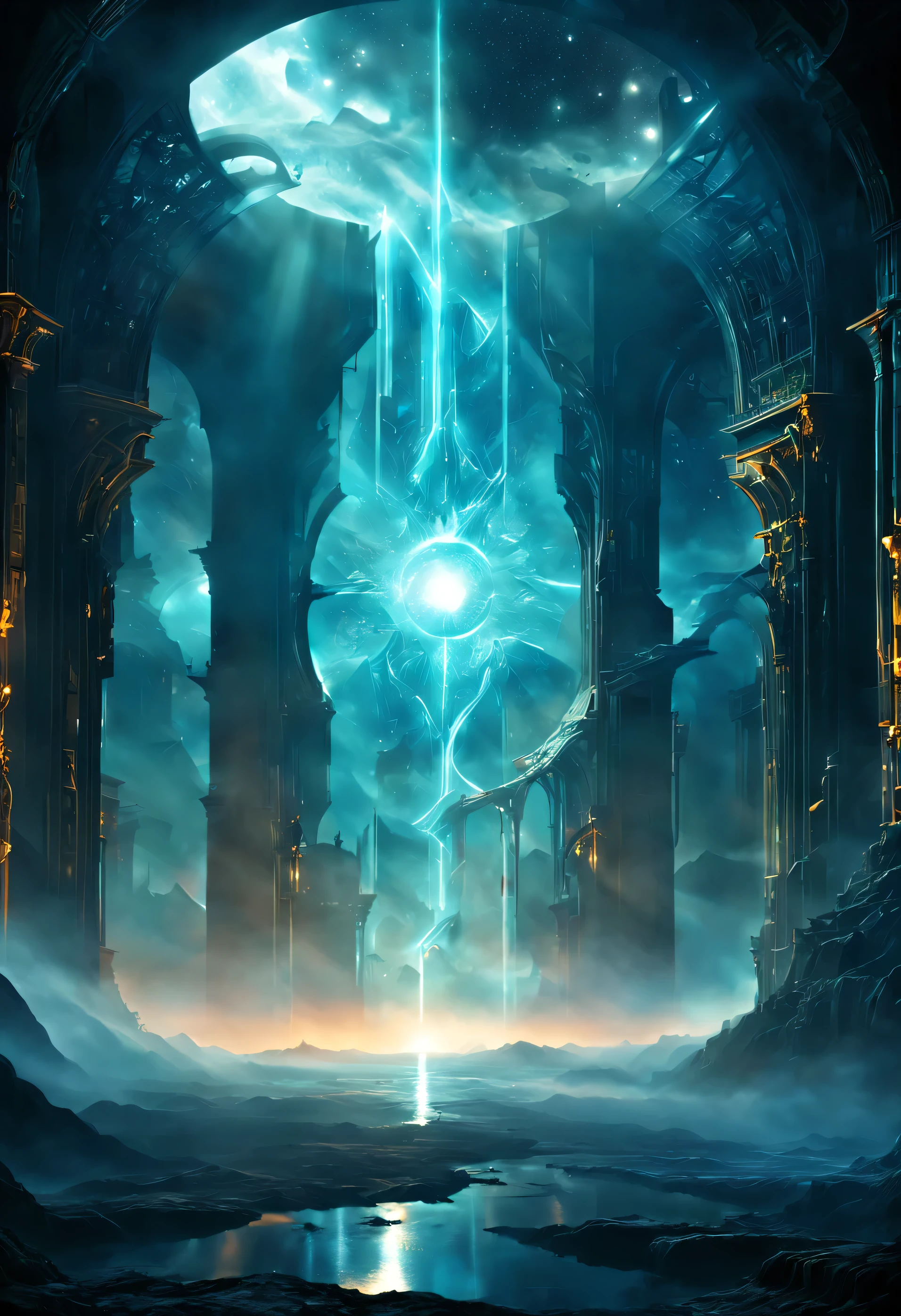 Fantasy World, Fictional Universe, Explore the unknown, Enter the Gate of Time and Space，You will be able to Explore the world of the unknown，Discover new civilizations and wonders. The gate of time and space shines with an ethereal light. Complex design., and the mysterious atmosphere of otherworldly mystical fantasy art, Light and Shadow Art, 

            Cleverly illuminated, Soft colors 4k highly detailed digital art，Fantasy Art Performance，Surrealism