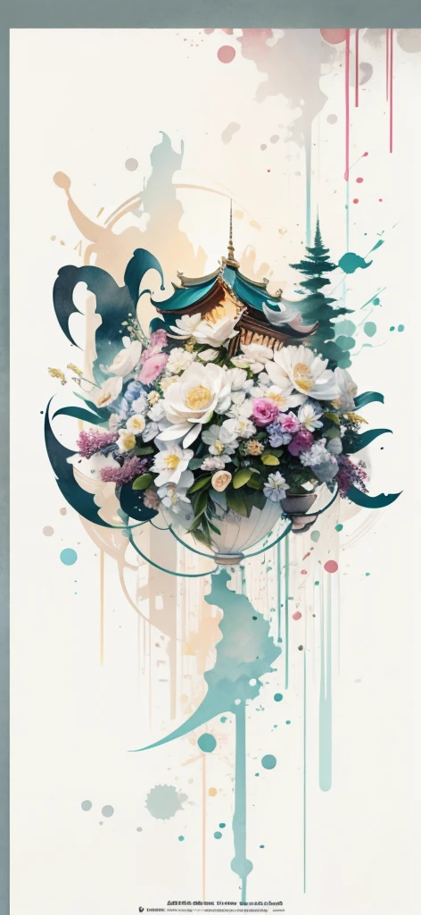 (Art by Numbers,Inks and washes:1.2),Nobody, Mountain々, wood, Rivers,Flowers,Lotus flower, (Oriental elements, Chinese colors, Senior Color Matching), (3D sculpture,Rendering with Octane,Volumetric Light,Natural soft light,), (Very delicate:1.2, Losing focus:1.2, Very colorful, Cinema Lighting, Chiaroscuro,Ray Tracing), masterpiece, Super rich,Very detailed,8k, Zurrison_style_wonderful_wall