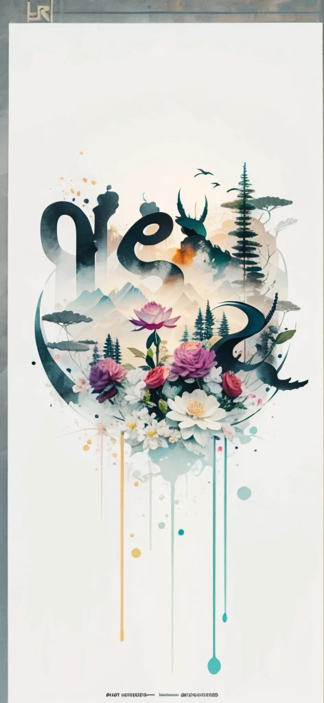 (Art by Numbers,Inks and washes:1.2),Nobody, Mountain々, wood, Rivers,Flowers,Lotus flower, (Oriental elements, Chinese colors, Senior Color Matching), (3D sculpture,Rendering with Octane,Volumetric Light,Natural soft light,), (Very delicate:1.2, Losing focus:1.2, Very colorful, Cinema Lighting, Chiaroscuro,Ray Tracing), masterpiece, Super rich,Very detailed,8k, Zurrison_style_wonderful_wall