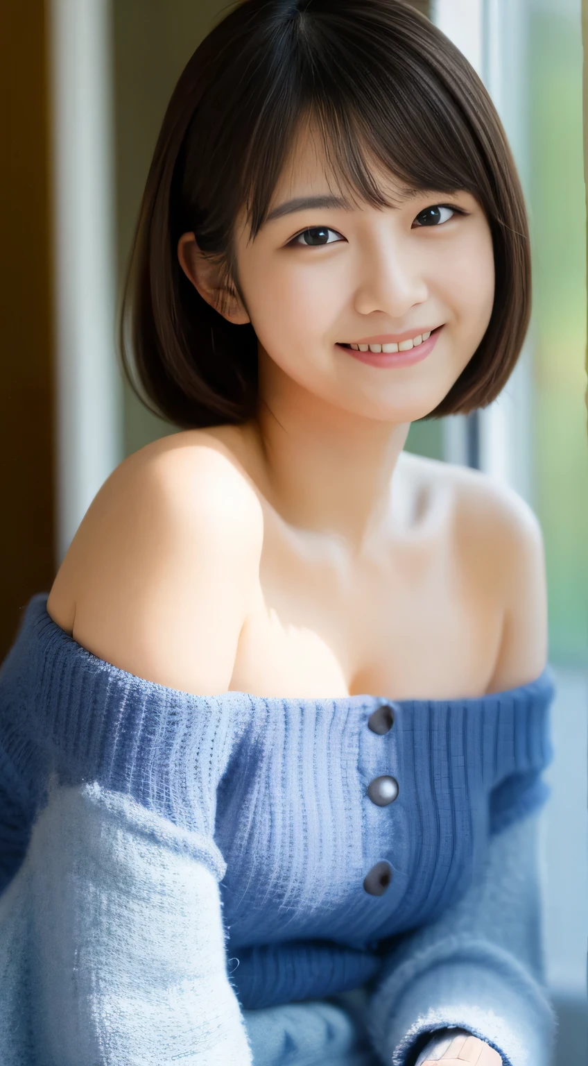 masterpiece,best quality,(Japanese girl),((Beautiful girl)),cleavage,(off shoulder:1.2),(perfect body beauty:1.2),(shy smile),from above