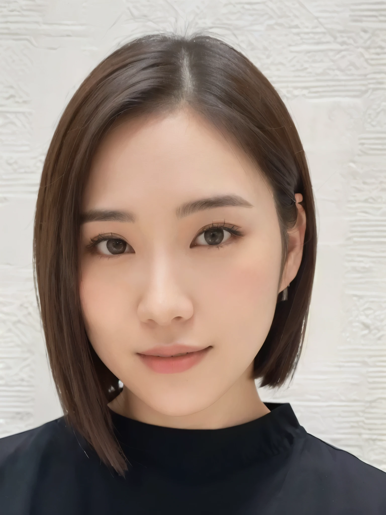 There is a woman in a black shirt and black top, Short Hair, Chiho ashima, south east asian Round face, Professional Profile Photo, Korean symmetrical face, Chiho, HeadshotProfile picture, Louise Chan, Round face, Shishion Wu, Chen Xintong, Yunling, Gemma Chen, Catherine Lamb, aoshima Chiho