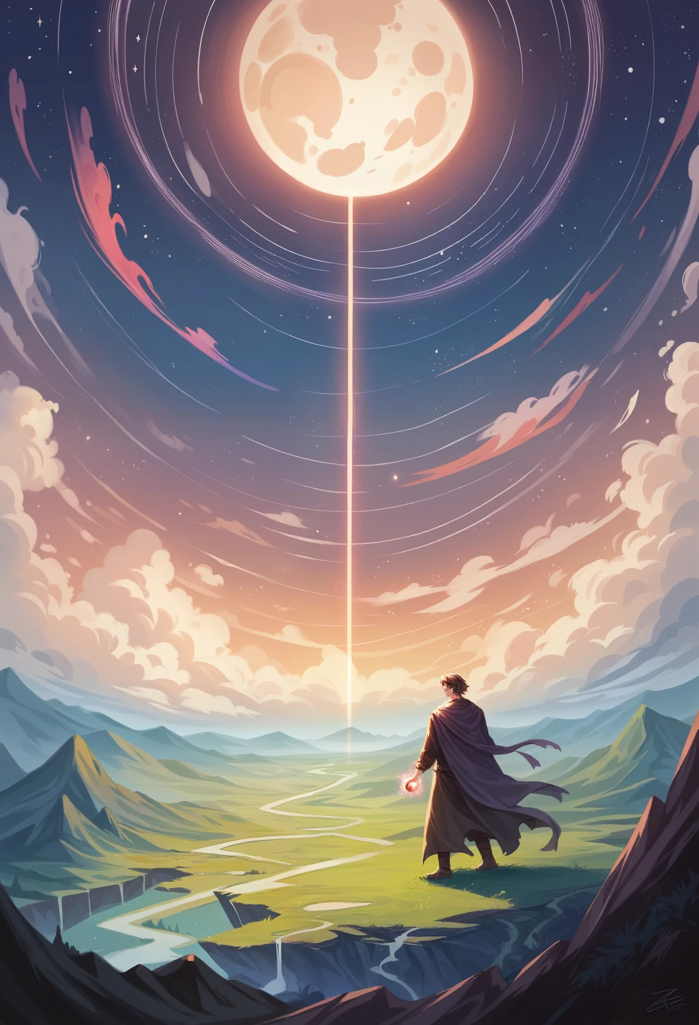 Starry Sky,Cosmooonの光,moon,Sky Sky,highlight,bright,Gorgeous,Baiyun,yin and yang,Starlight Theorz,Art of high hills and rivers,Unified 8K resolution wallpapers,high quality,Realistic,Attention to detail,Amazing fantasy scene,Extremely detailed drawings,landscape,magic,heal