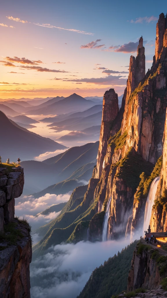 Highest quality,Fantasy,Mountain々,sunset