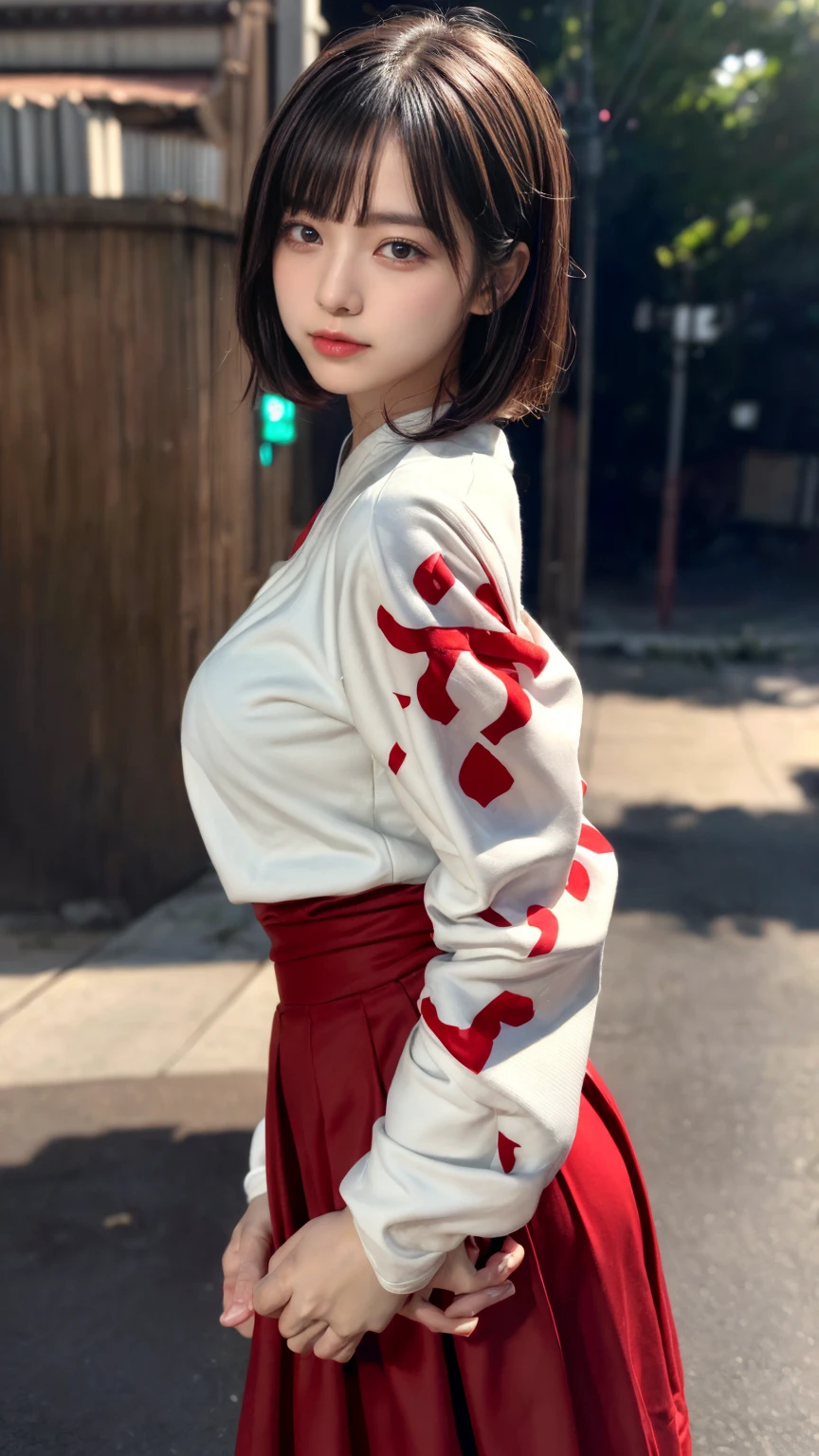 (absurdres:1.3), (highres:1.3), (ultra detailed:1.3),(1girl:1.3), (extremely detailed CG unity 8k wallpaper:1.3), (detailed skin texture, detailed cloth texture, detailed hair texture), (beautiful detailed face, supermodel, pale skin, realistic glistening skin), (RAW photo, best quality), (realistic, photo-realistic:1.4), masterpiece, extremely delicate and beautiful,Amazing, finely detail, extremely detailed CG unity 8k wallpaper, huge filesize, ultra-detailed, highres, absurdres, soft light,rim light, vibrant details, short bob hair, black hair color, Big Natural Color Lip, (perfect body shape), beautiful legs, BREAK (white and red theme:1.4), (fusion of (white kimono tops:1.2) and (red high-waisted maxi length skirt):1.4), (long sleeve:1.3), (kimono-collar:1.2), (red outlines on white kiomno:1.2), (white very short ankle socks:1.2), (Japanese clogs geta:1.2),
crying a little、little smile, Harajuku style、20 year old girl、cute type、lolita、open legs