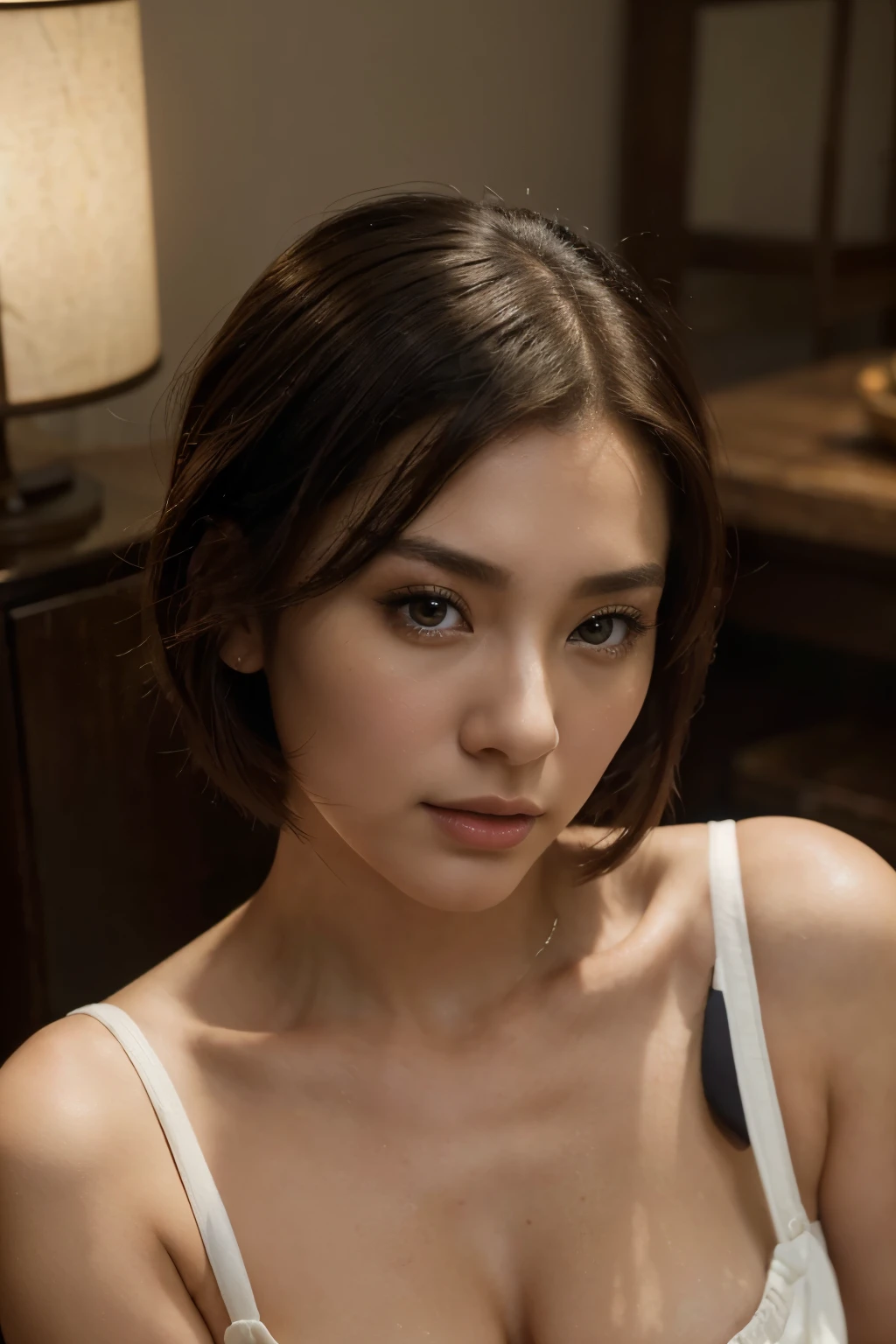 In the style of realistic and lifelike figures, this anime maid image captures the essence of rustic renaissance realism, showcasing a glamorous Japanese woman in a lively tableau. With a resolution of 32k UHD, this masterpiece artwork embodies the machine age aesthetics, featuring a dark amber and white color palette that perfectly encapsulates suburban ennui.
This 8k, 32-megapixel image portrays a single beautiful girl, with large, expressive eyes and full, detailed lips that exude an air of sophistication. Her medium-short hair is slicked back, adding to the overall polished look