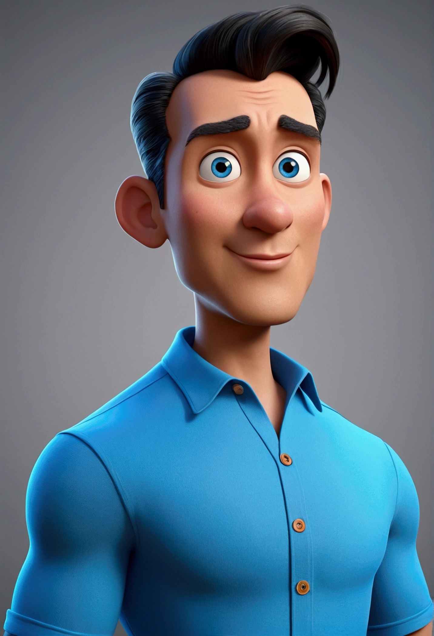 Cartoon character of a man in a blue shirt, animation character, stylized character, animation style rendering, 3d stylized, Arnold Maya rendering, Stylized 3D rendering, toon render screenshot, 3d character,