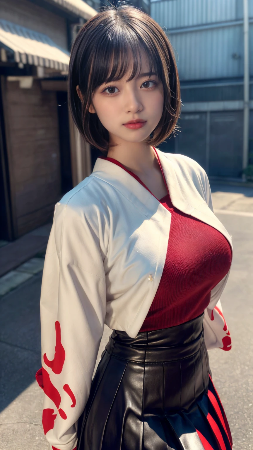 (absurdres:1.3), (highres:1.3), (ultra detailed:1.3),(1girl:1.3), (extremely detailed CG unity 8k wallpaper:1.3), (detailed skin texture, detailed cloth texture, detailed hair texture), (beautiful detailed face, supermodel, pale skin, realistic glistening skin), (RAW photo, best quality), (realistic, photo-realistic:1.4), masterpiece, extremely delicate and beautiful,Amazing, finely detail, extremely detailed CG unity 8k wallpaper, huge filesize, ultra-detailed, highres, absurdres, soft light,rim light, vibrant details, short bob hair, black hair color, Big Natural Color Lip, (perfect body shape), beautiful legs, BREAK (white and red theme:1.4), (fusion of (white kimono tops:1.2) and  (red high-waisted maxi length skirt):1.4), (long sleeve:1.3), (kimono-collar:1.2), (red outlines on white kiomno:1.2), (white very short ankle socks:1.2), (Japanese clogs geta:1.2),
 crying a little、little smile, Harajuku style、20 year old girl、cute type、lolita、open legs