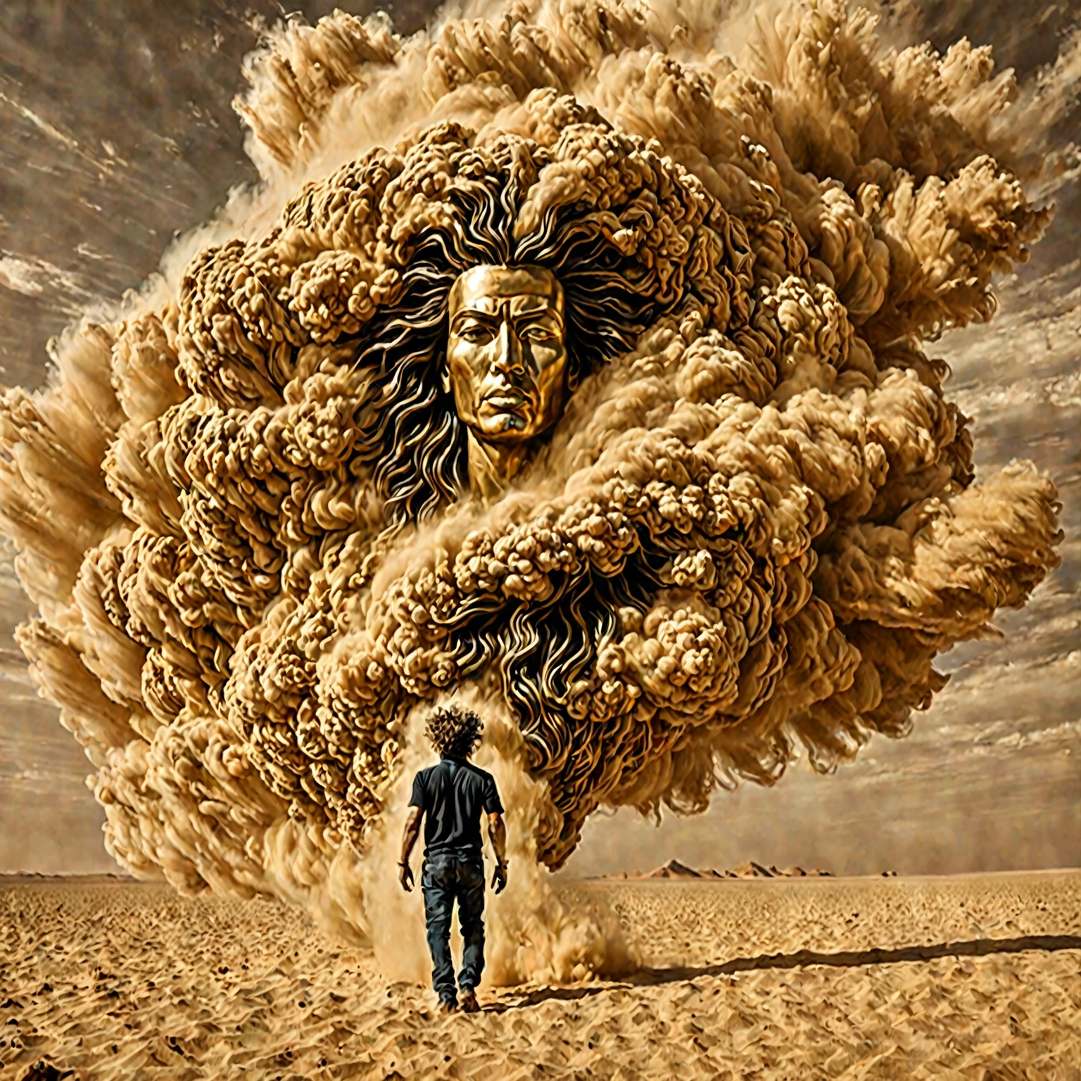 a painting of a man standing in front of a circular window, psychedelic surreal art, otherworldly visuals, dan mumford and alex grey style, an interdimensional being, abstract surrealism, abstract surrealism masterpiece, greg beeple, surreal psychedelic design, epic surrealism 8k oil painting, dimensional portal, visionary art style, portal to another universe, astral appearance, illusion psychedelic art